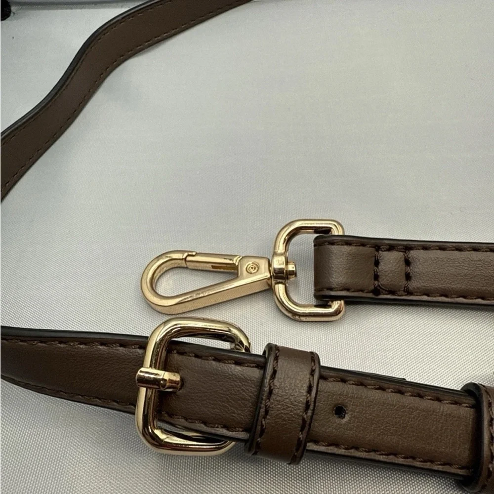 ALDO Crossbody Signature Galilini Pink & Brown Dome Satchel Handbag Purse Scarf - Picture 8 of 16